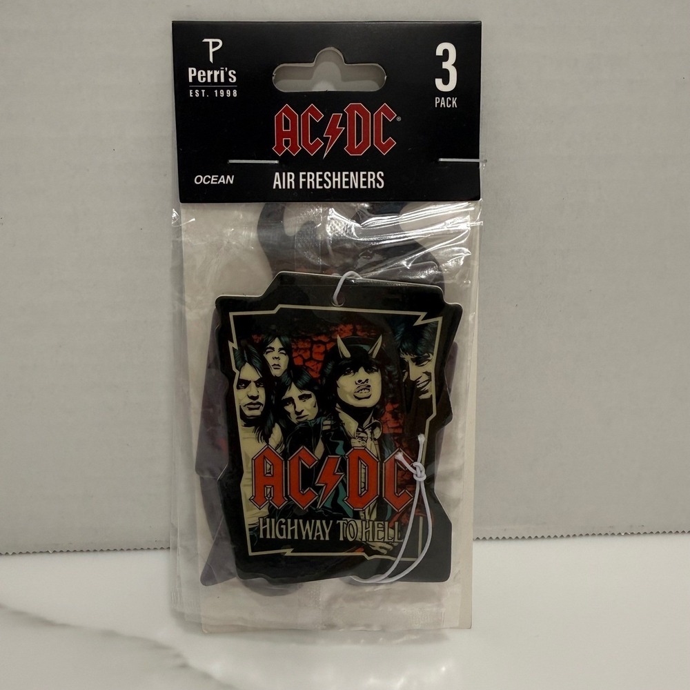 AC/DC Car Air Freshener Highway to Hell Variety 3 Pack Ocean Scent New + Sealed